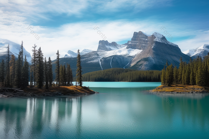 加拿大班芙国家公园湖泊雪山美景,高清,摄影图,摄影图片,图片大全,摄影图免费下载